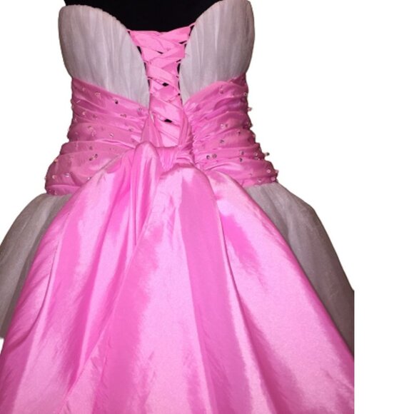 Luxurious Corset Barbie Bow Designer Wedding Evening Cocktail Party Prom Dress - Picture 11 of 16
